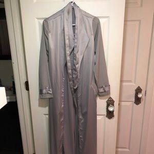 House of CB coryn silky duster coat in gray